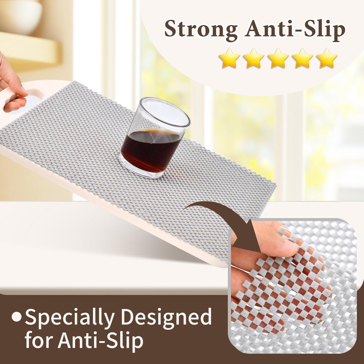 Shelf Liners for Kitchen Cabinets Non Adhesive Shelf Liner Paper Non-Slip Thickened Drawer Liner Easy to Clean for Tool Box Refrigerator Grey 17.3 x 236.2 in