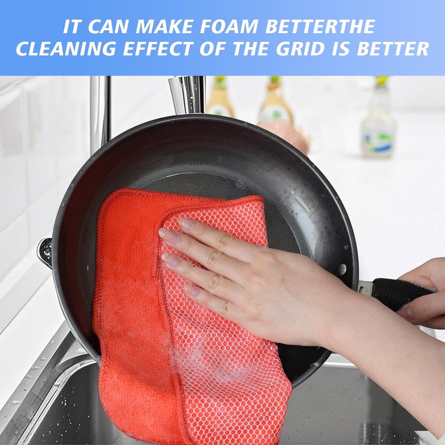 KinHwa Kitchen Washcloths for Dishes Absorbent Microfiber Dish Cloths Quick Dry Dish Rags with Poly Scour Scrub Side Ideal for Kitchen Cleaning (Mixing Colors #1, 9inchx9inch 9 Pack)