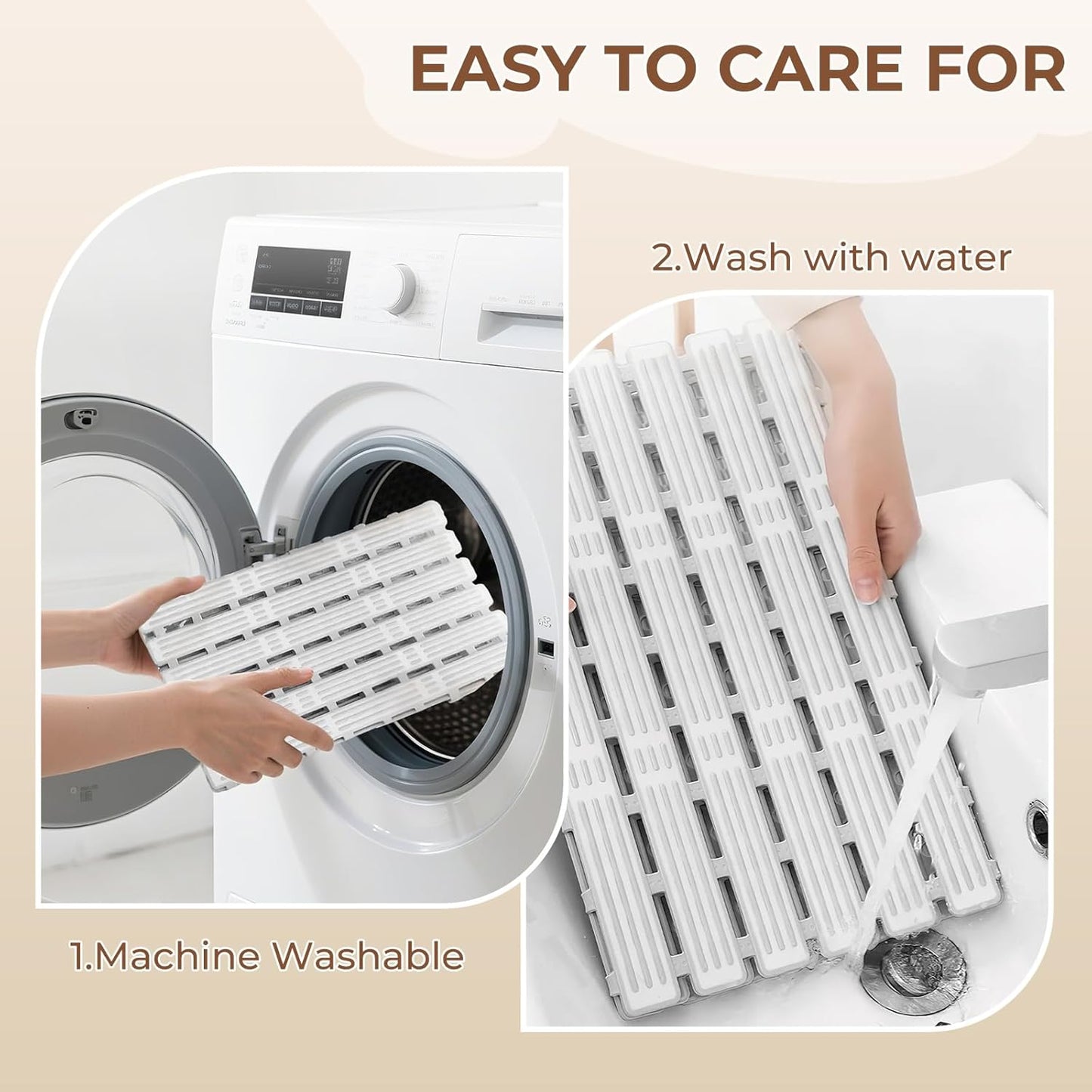 Bathtub Mat Non Slip for Bathroom with Suction Cups and Drain Holes 35.4 * 15.7 Inch Shower Mat for Inside Shower, Quick Dry Bath Mat for Baby Kids Seniors, Easy to Cut, Easy Dry