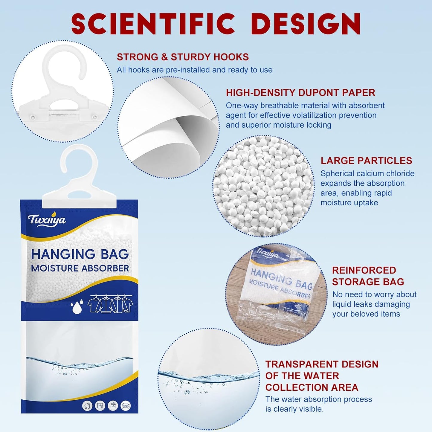 30 Pack Moisture Absorbers Packets,Hanging Closet Dehumidifier Bags,Humidity Packs, Desiccant,Moisture Absorbing Bags for Closet,Wardrobes,Bedrooms, Bathrooms(Net Wt. 230g/Pack)