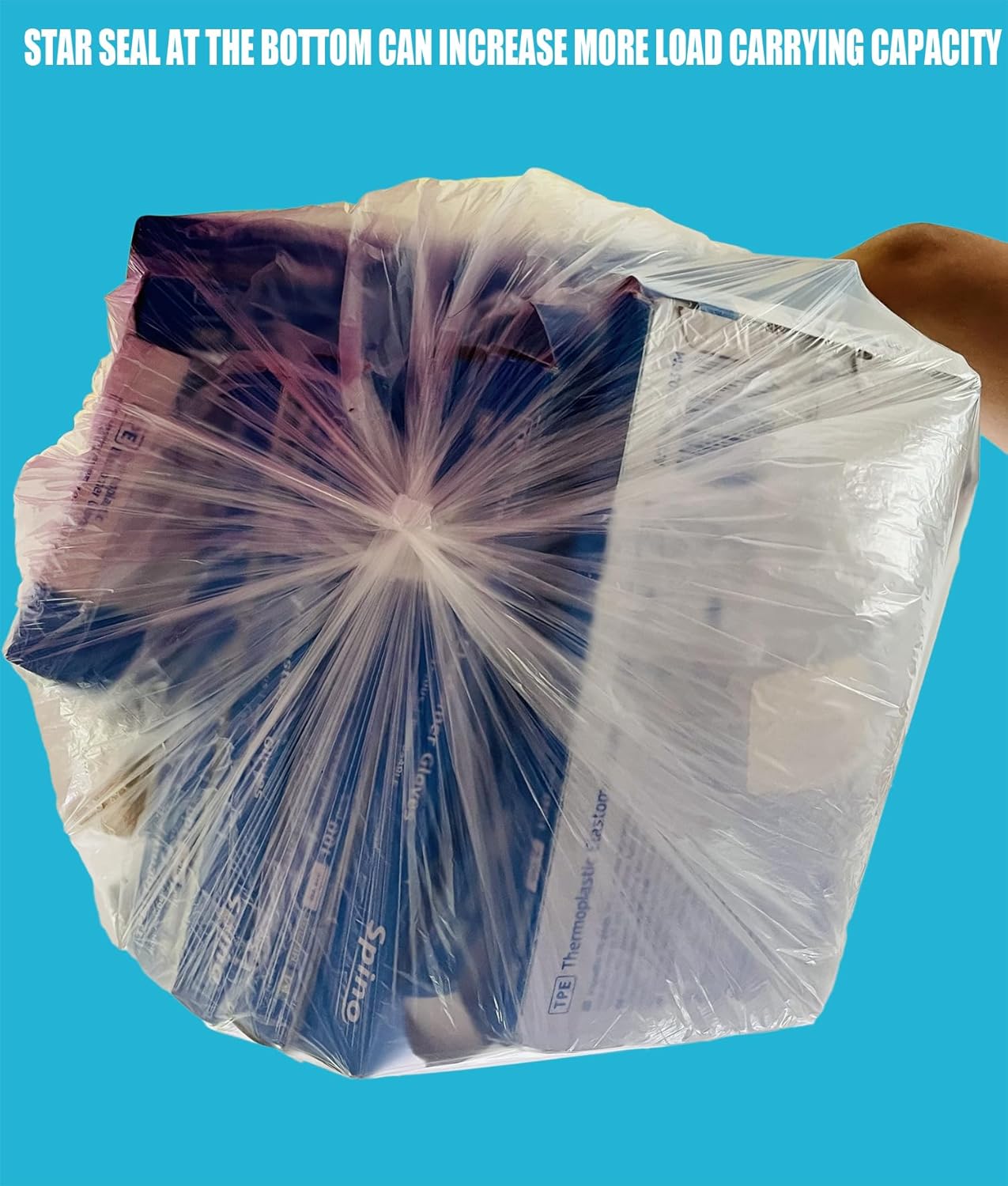 Trash Bags 13 Gallon, 250 Count Bulk, Clear Plastic Recycling Garbage Bags, Multi-purpose Tall Kitchen Trash Bags Can Liners for Business Home Commercial and Industrial