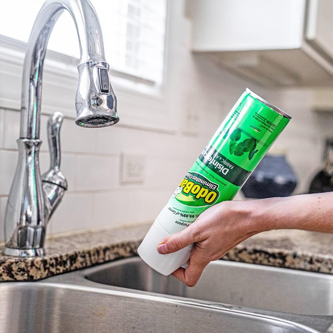 OdoBan Ready-to-Use 360-Degree Continuous Spray Disinfectant & Harsh Aroma Eliminator, Fabric and Air Freshener, Made in the USA, Original Eucalyptus Scent, 14.6 Ounces