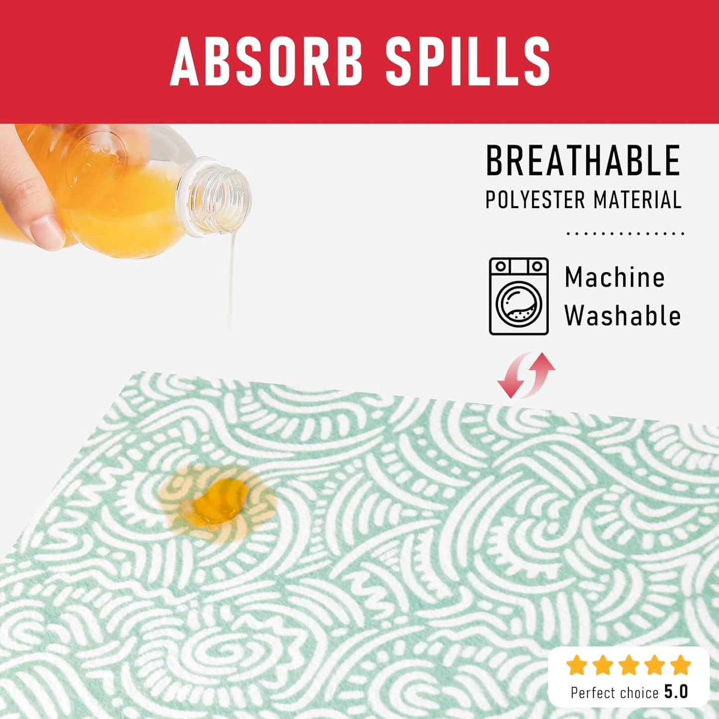 Cooyes Refrigerator Shelf Liners, Drawer Liners for Kitchen Cabinets, Absorbent Fridge Mats with Non-Slip Particles, Breathable Cloth Material BPAfree, Keep Produce Fresh Longer, 6 Pack, 12" × 24"