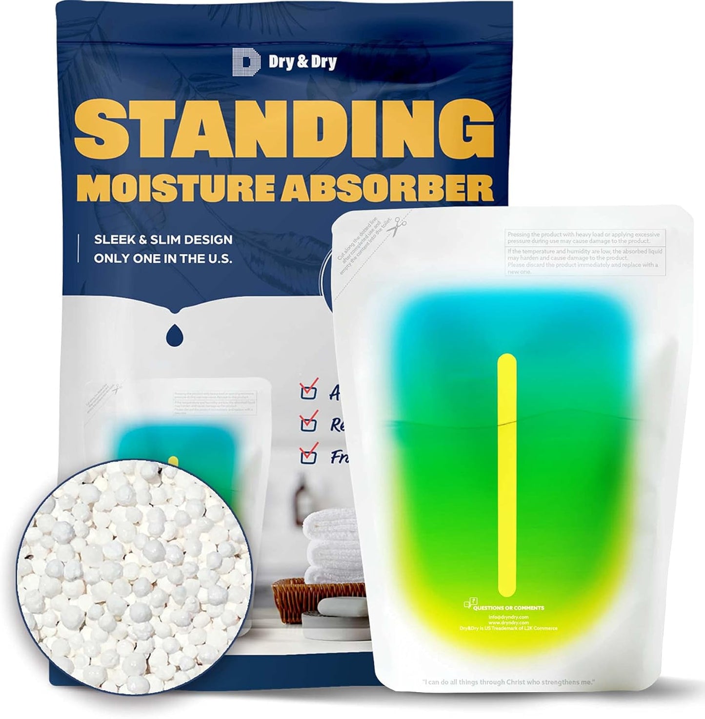 Dry & Dry 6 Pack Standing Moisture Absorbers to Control Excess Moisture in Basements, Closets, Bathrooms & Laundry Rooms
