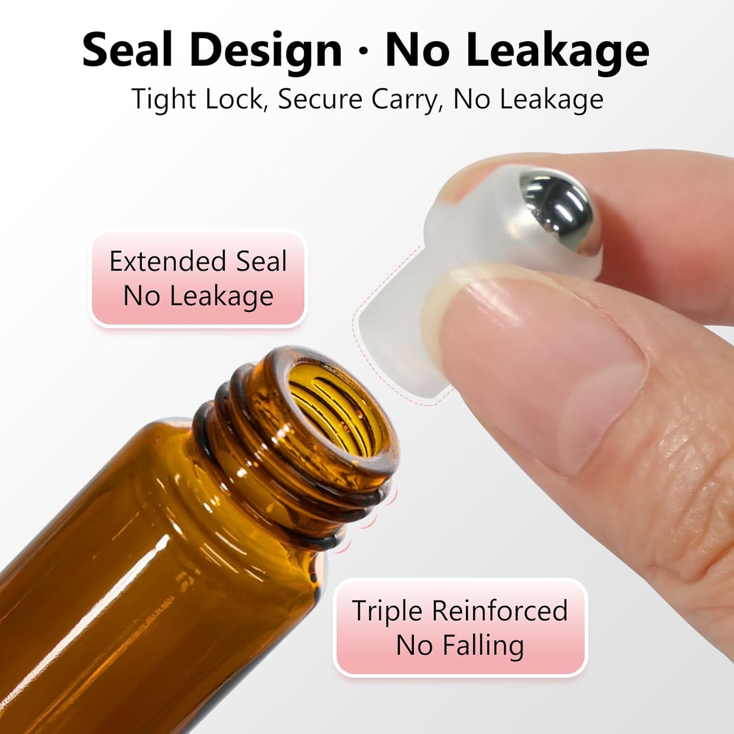 KEYWING 54 Pack Empty Essential Oil Roller Bottles – 10ml Amber Glass Roll-On Bottles with Stainless Steel Roller Balls & Caps, Refillable Perfume Containers for DIY & Travel