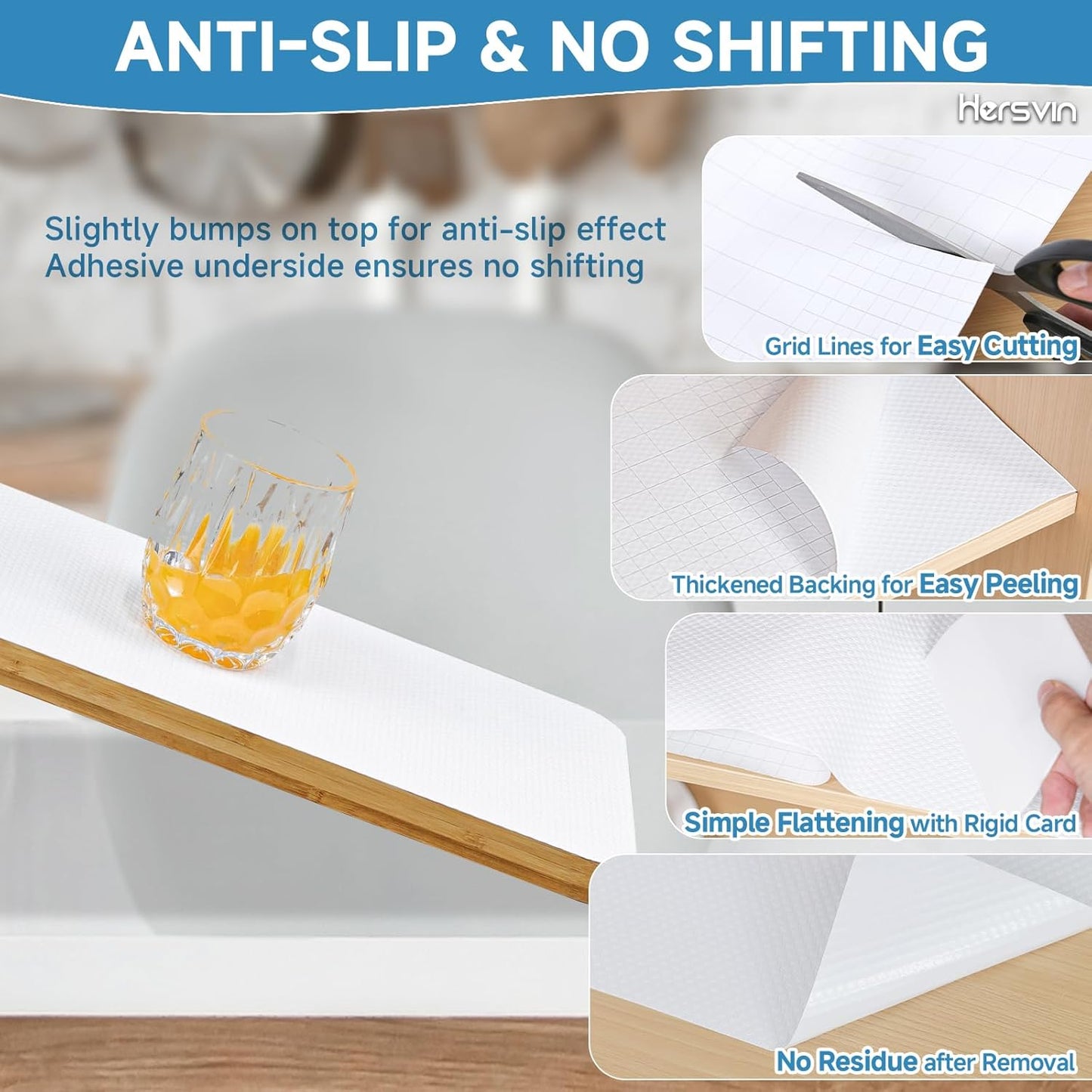 Shelf Liners 10 in x 20 ft Self-Adhesive EVA Drawer Mats, Cupboard Protector, Kitchen Cabinet Lining Fridge Liner (White Flat Dot, 25.4x610cm)