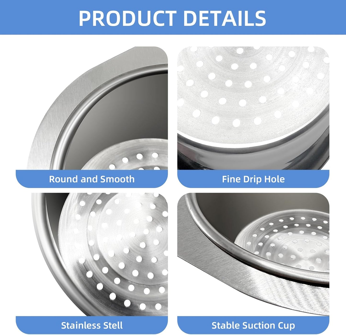 Stainless Steel Drainage Basket, Corner Sink Filter Basket,4.5-inch Sink Drainage Filter and Faucet Hanging Stainless Steel Drainage Basket, Kitchen Sink Drainage Filter, Sink Drainage Filter（2Pcs）