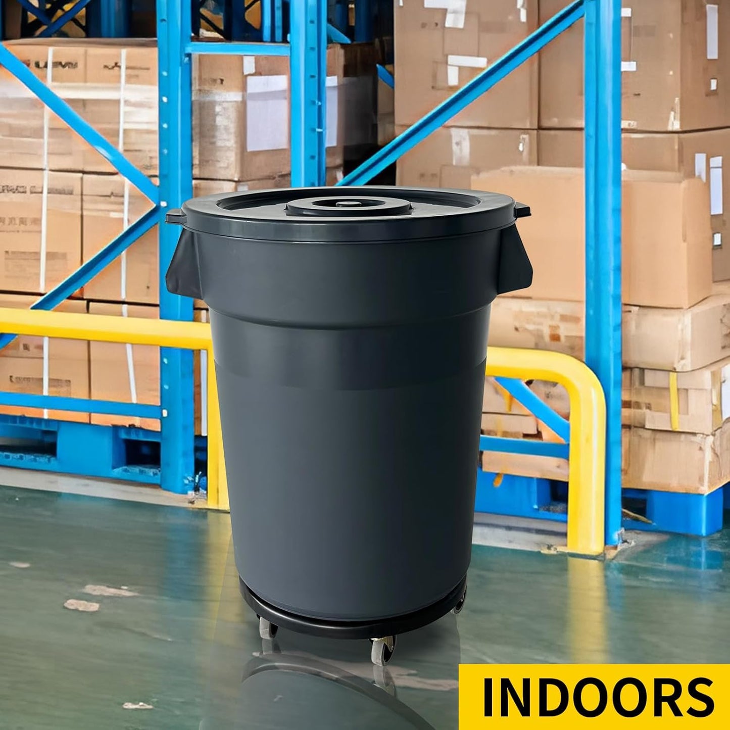 32 Gallon Outdoor Trash Can, Outdoor Trash Can with Lid and Removable Wheels, Rolling Garbage Can, Commercial Garbage Can Suitable for Restaurants, Backyards, and Garages. (2-Pack, 32 Gallon)