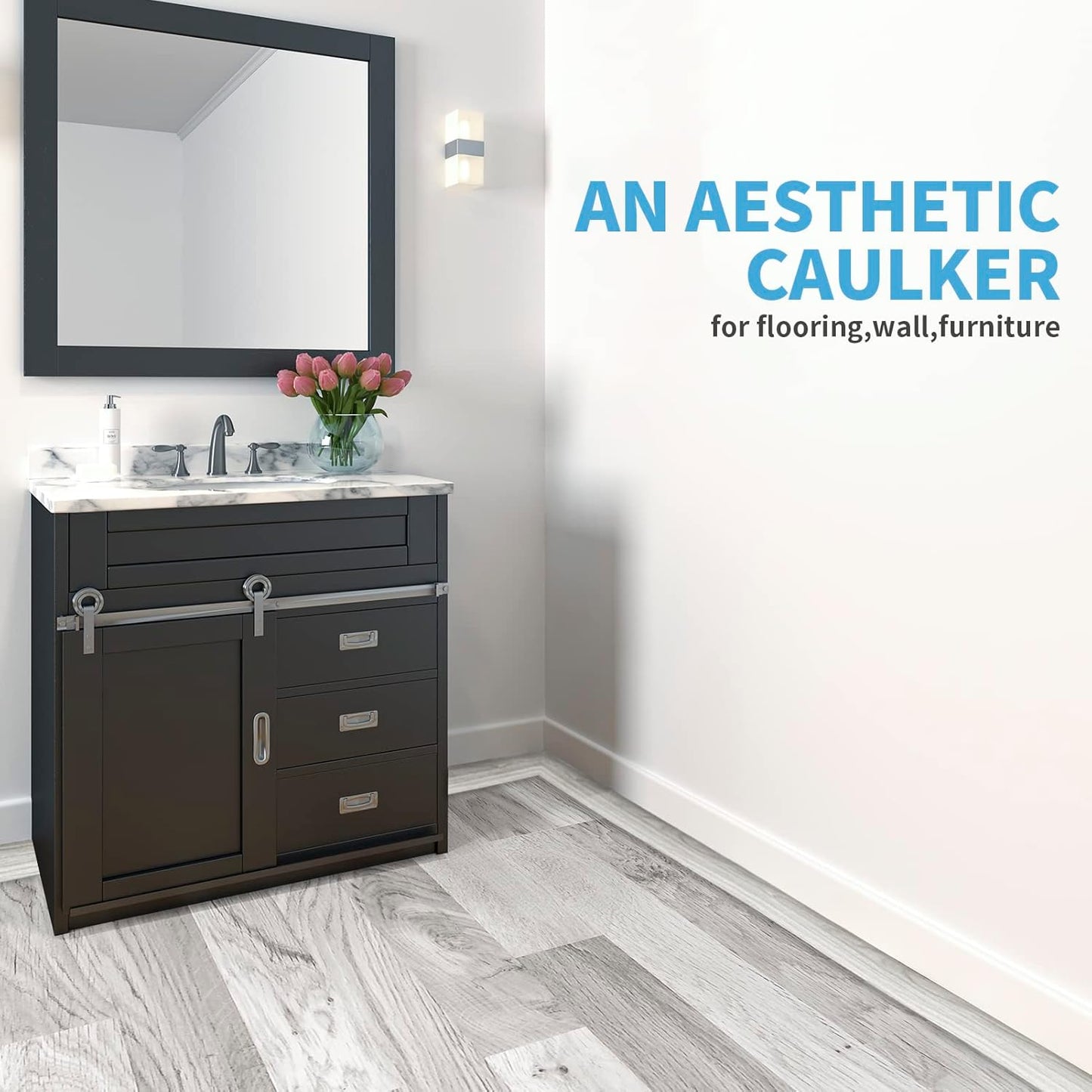 Art3d Self Adhesive Vinyl Floor Transition Strip, Laminate Floor Strip Floor Flat Divider Strip for Joining Floor Gaps, Carpet Threshold Transition, Floor Tiles (10 FT, 1.57in, White-Washed)