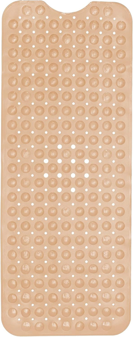 ENKOSI Bath Mat - Large Non Slip Bathtub & Shower Mat - Extra Long. 40 x 16 Inch Bathroom Mats for Tub Nonslip Anti Slip Bathmats (40x16 Beige 1-Pack)