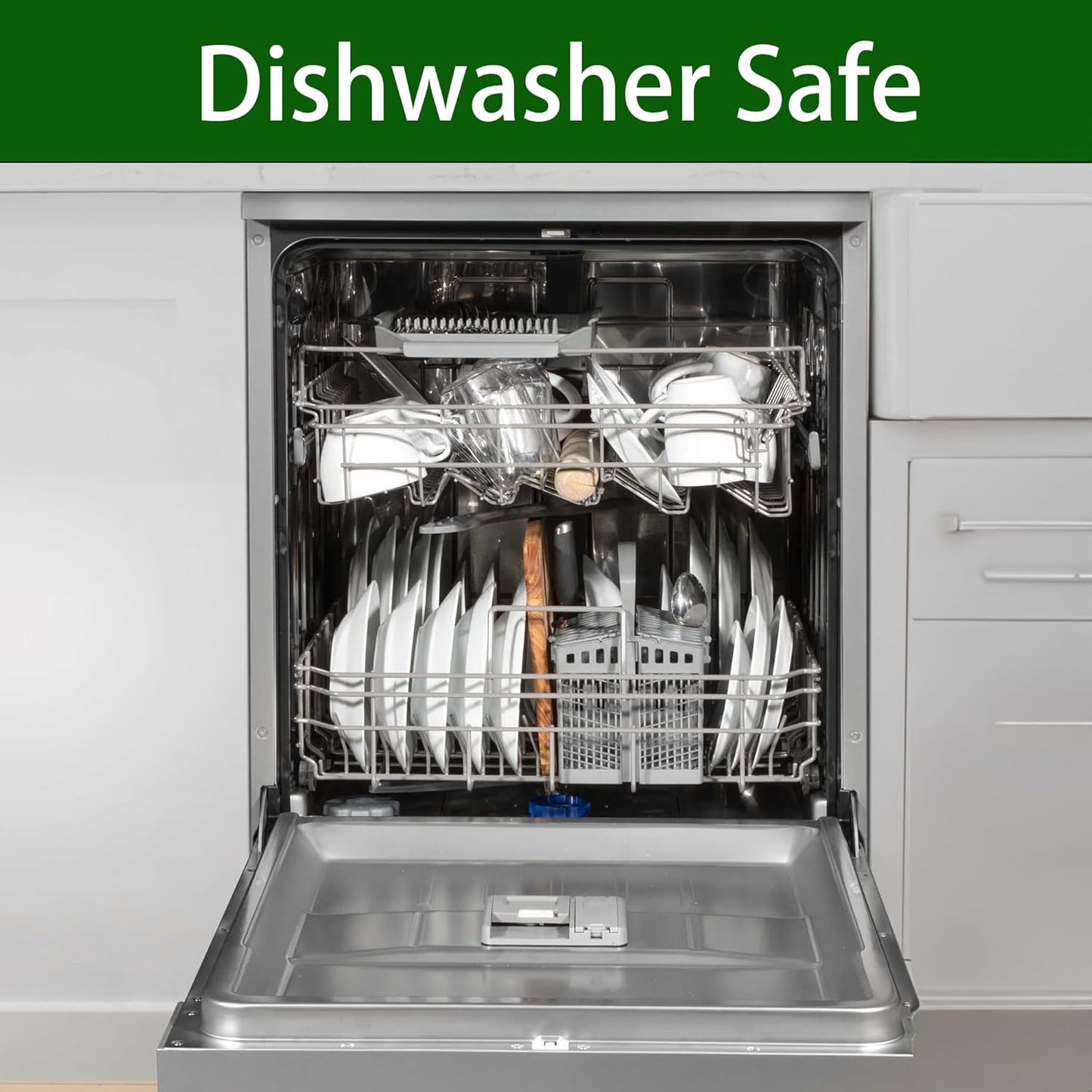 Silverware Organizer Utenisl Organizer Holder Kitchen Drawer Organizer Plastic Silverware Tray for Drawer Flatware Organizer 5 Compartment White