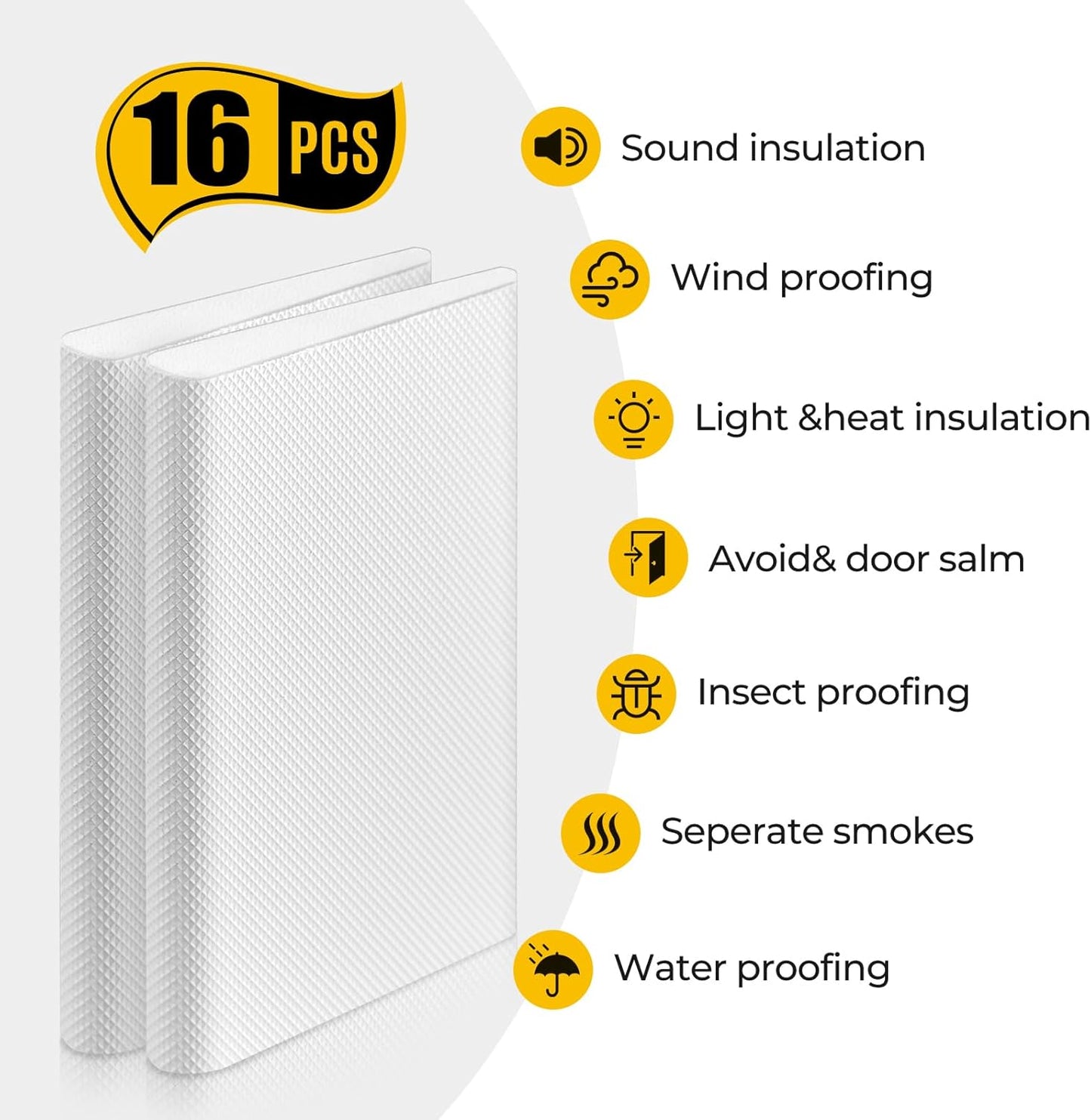 Zonon 16 Pieces Door Corner Seal Weatherstripping Exterior Door Frame Seal Draft Stopper Adhesive Corner Pads for Weather Stripping and Draft Protection (White,Brown)