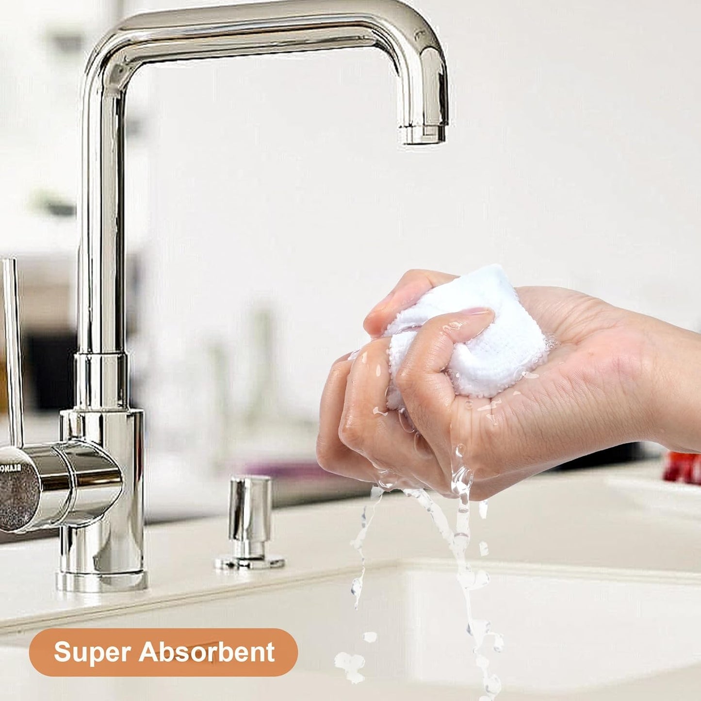 LIVOS Microfiber Cleaning Cloth Roll - 80 Pack, Reusable Paper Towels, White Tear Away, Microfiber Towels for Car, Super Absorbent Lint Free Cleaning Rags for House, Kitchen,Window- 11.5"x11.5"