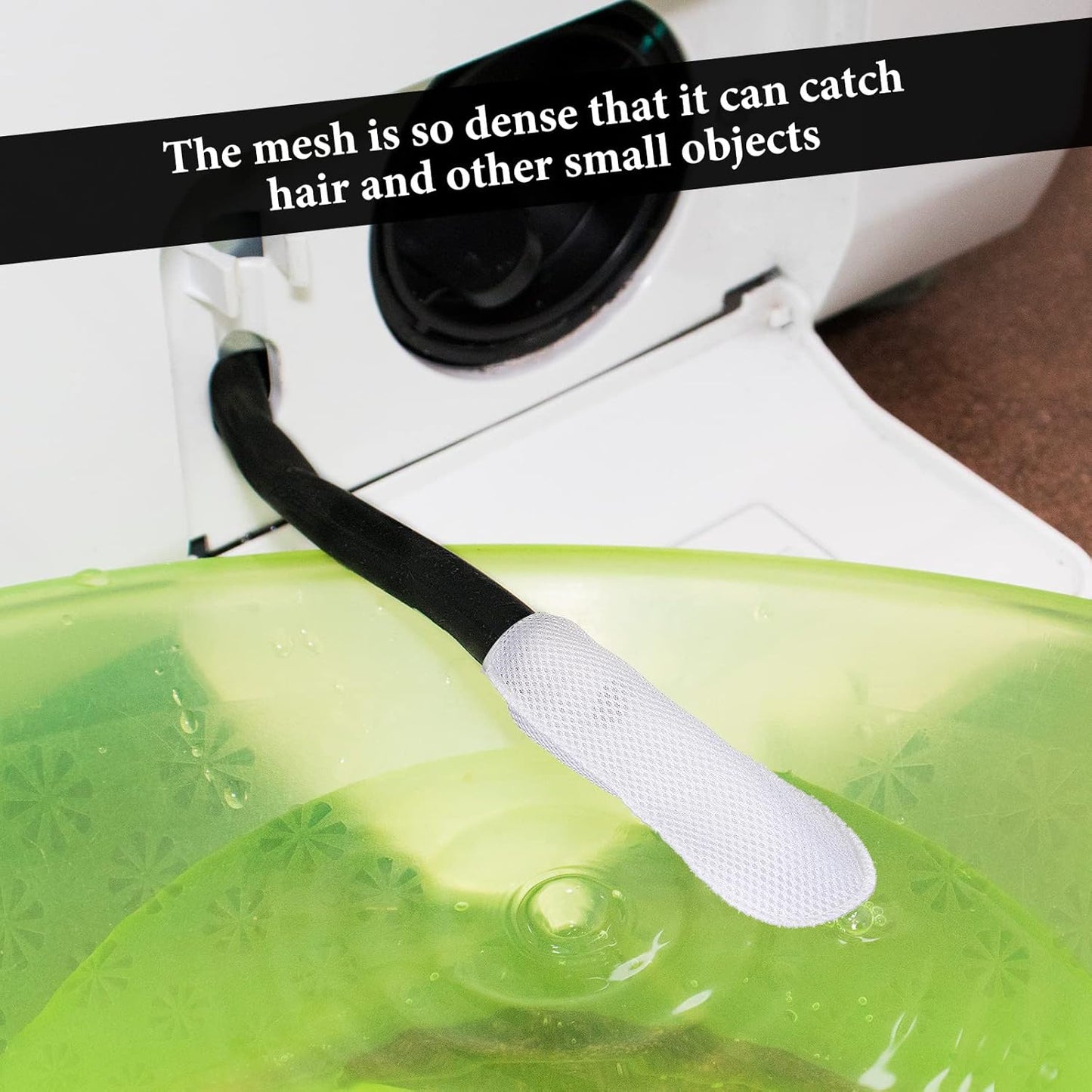 LEIFIDE 10 Pieces Lint Traps for Washing Machine Hose and Cable Ties Set Laundry Lint Catcher Nylon Mesh Trap for Washer Hose Fits Most Washing Machines, White