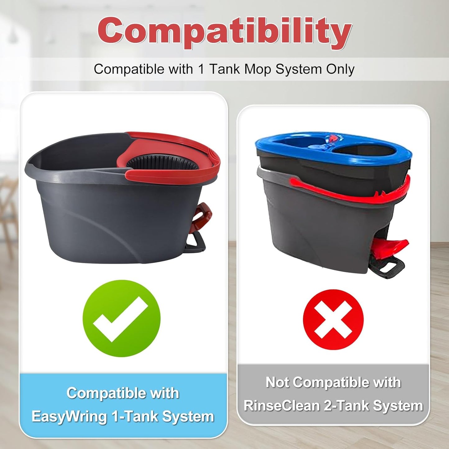 Mop Replace Head Mop Handle for O Cedar Mop, Mop Replacement for Ocedar Spin Mop Includes 2 Mop Heads Replacements 4-Section Mop Handle 1 Mop Base 1 Scrubber Mop Head for O-Cedar Spin Mop