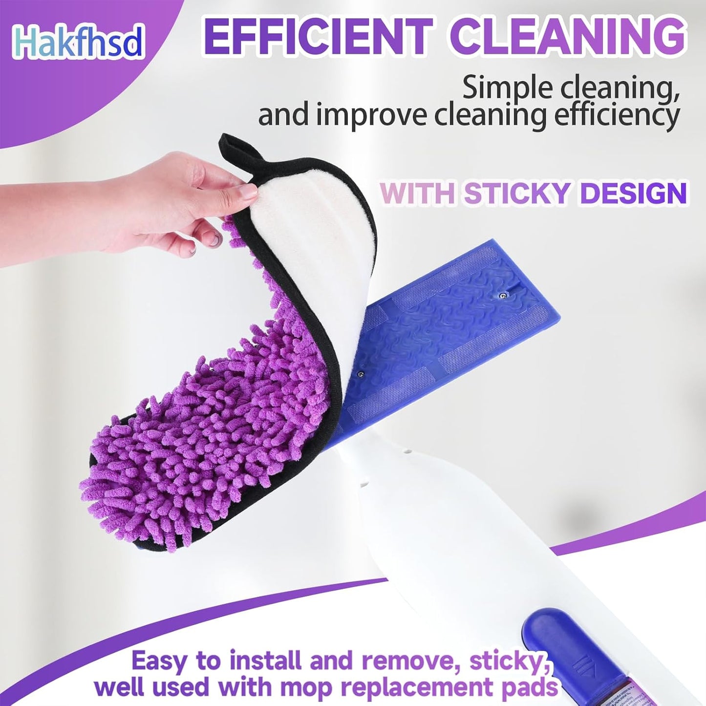 6 Pack Reusable Replacements Pads Compatible with Swiffer PowerMop,Microfiber Power Mop Pads for Swiffer 15'' Spray Mop, Washable PowerMop Pads Used for Multi Hardwood Floors