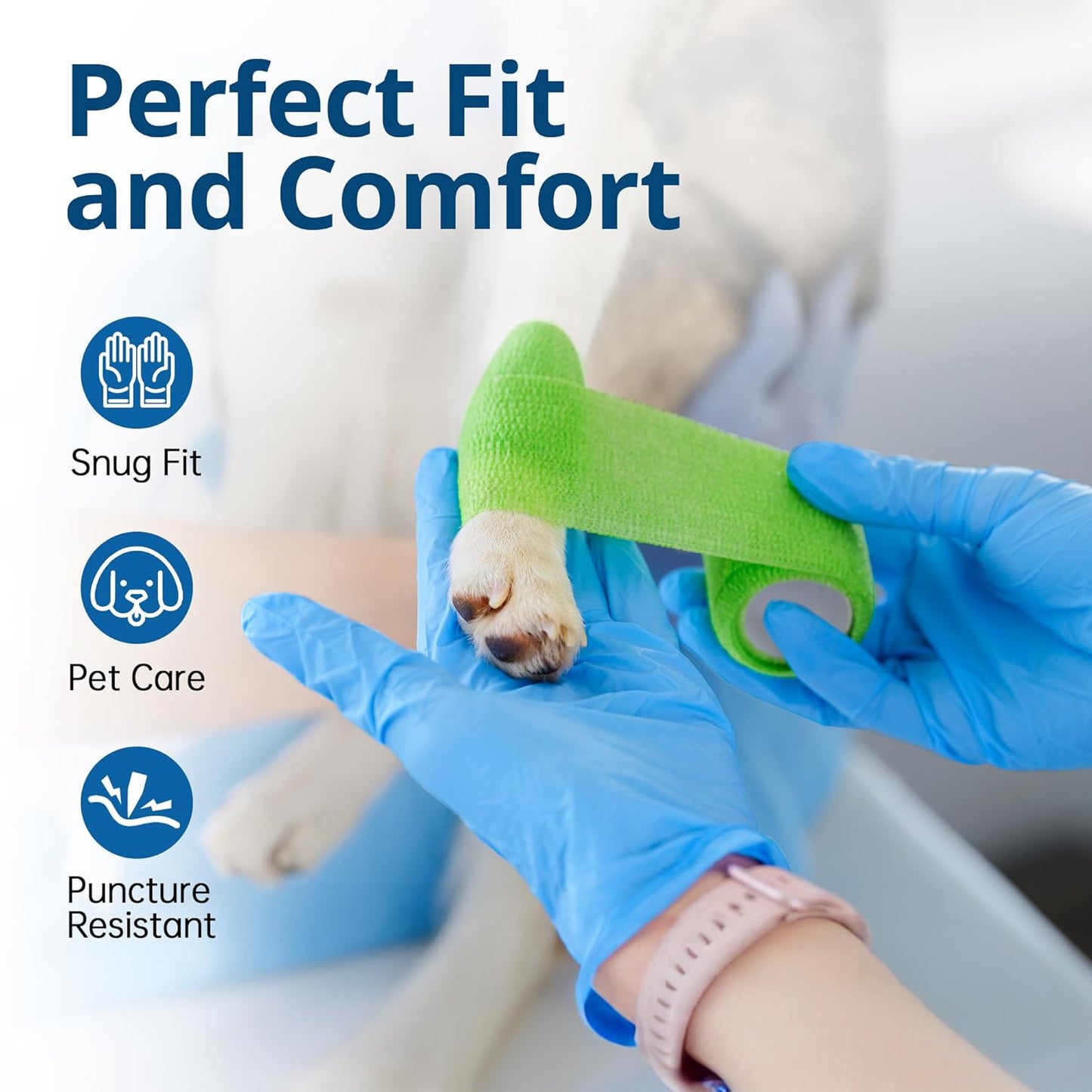 Disposable Nitrile Exam Gloves, 3 Mil, Blue, Nitrile Gloves Disposable Latex Free, Medical Gloves, Cleaning Gloves, Food-Safe Rubber Gloves, Powder Free, Non-Sterile, 100-ct Box (Small)