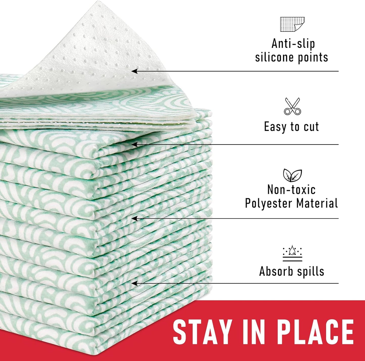 Cooyes 12 Pack Refrigerator Shelf Liners for French Door Fridge, 17.7" × 36" Extra Large, Non-Slip Fridge Mats Machine Washable, Refrigerator Drawer Liner for Glass Shelves Kitchen Cabinet