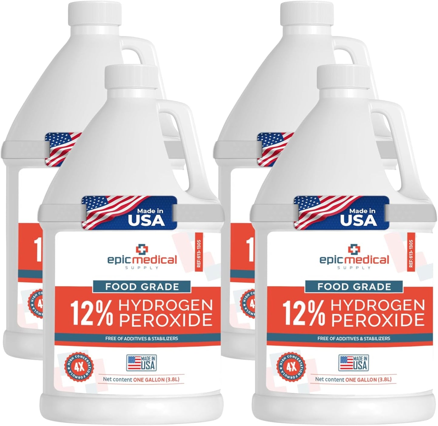 12% Food Grade Hydrogen Peroxide – Ultra-Concentrated H2O2 Peroxide Cleaner – 1 Gallon Bottle – Bleach Alternative for Household Cleaning, Laundry, Glass & More – Made in USA (4)