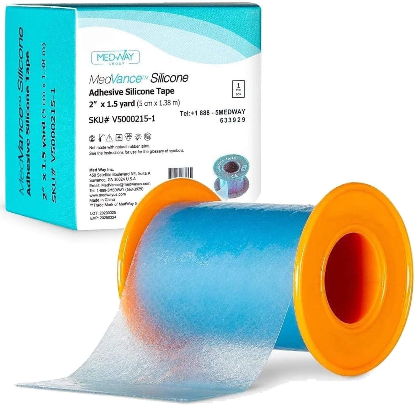 MedVance Silicone Tape 2" Wide Soft with Perforation and Cuttable (1 Pack, 1.5 Yards)