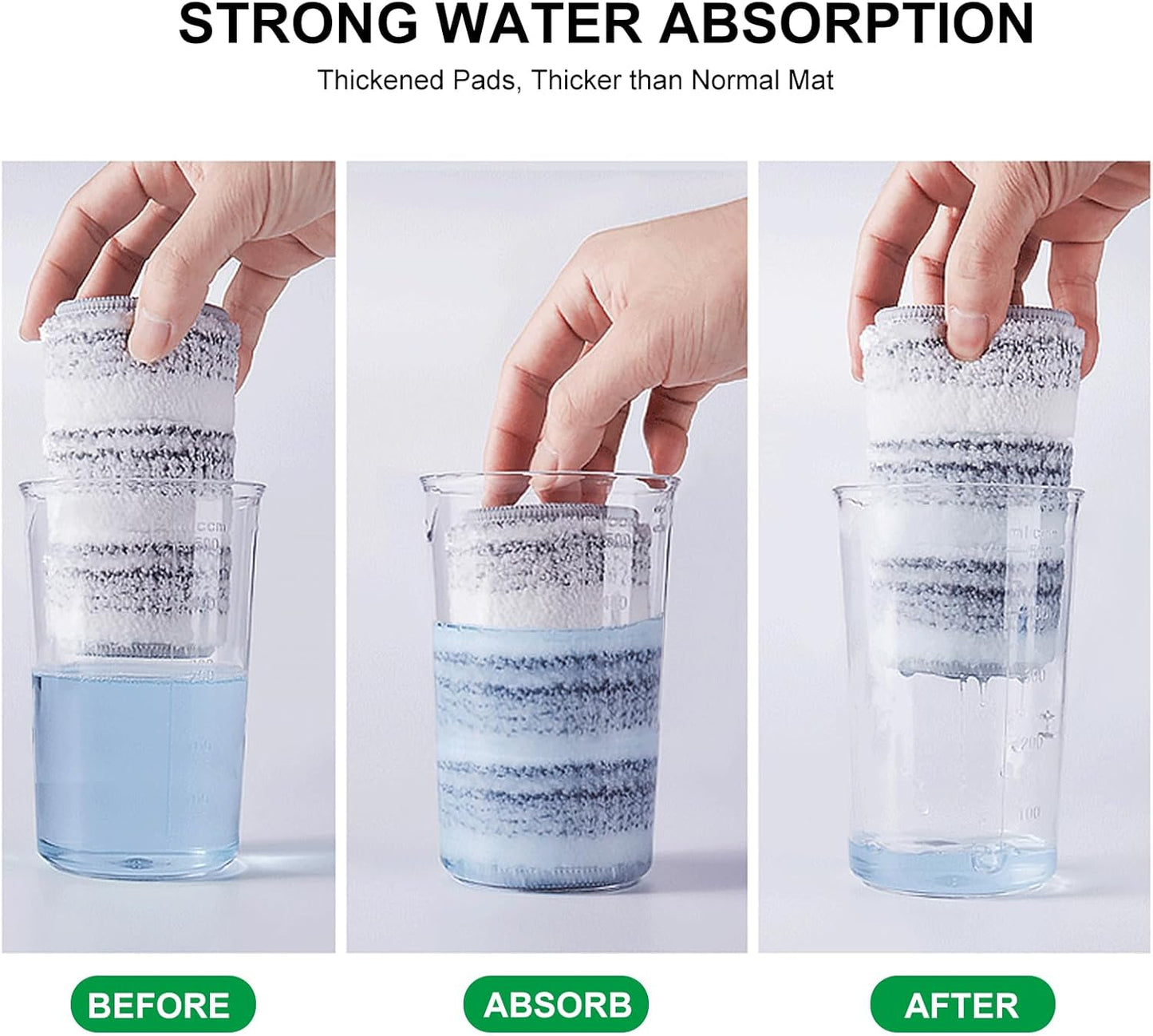 Flat Mop Pads, 5 Pack 13" X 4.9" Flat Mop Microfiber Mop Head/Refill/Pad, Washable Squeeze Cleaning Mop Pads Replacement Heads - White and Grey…