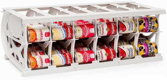 Shelf Reliance Cansolidator Pantry Plus - 1-Pack Can Organizer for Pantry, Stackable Soda Can Storage for Kitchen, Holds 60 Cans of Food or Soda