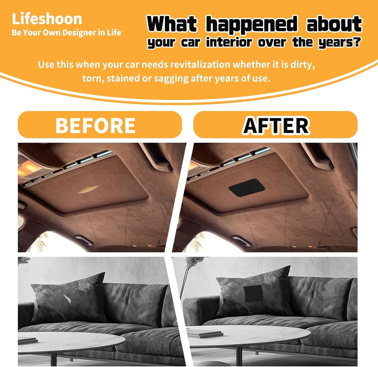 Fabric Repair Patches, 35X79 Inch Self-Adhesive Suede Patches Tape Durable, DIY Large Fabric Repair for Sofa, Couches, Furniture, Chair, Clothing （35X79 Inch, Grey）