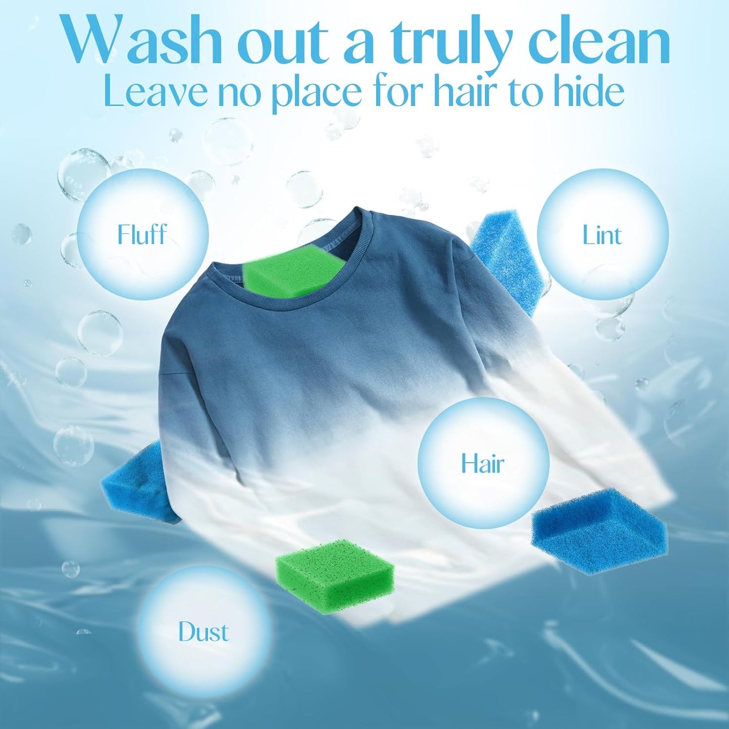 6 Pcs Pet Hair Remover for Laundry, Reusable Pet Hair Catcher Anti Winding Lint Traps for Washing Machine & Dryer Hose, Effective for Clothes Dog Cat Fur Lint and Dander