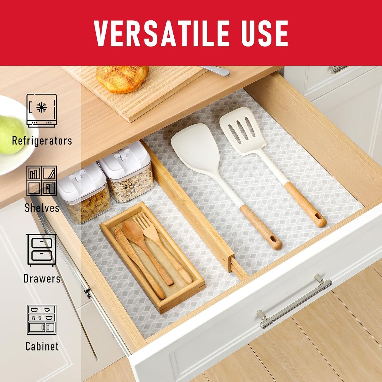 Cooyes 12 Pack Large Refrigerator Liners 17.7" x 36", Absorbent Strong Grip Fridge Liners Washable, Fridge Shelf Liner for Kitchen Cabinets, Non-Adhesive Refrigerator Bin Liners and Mats