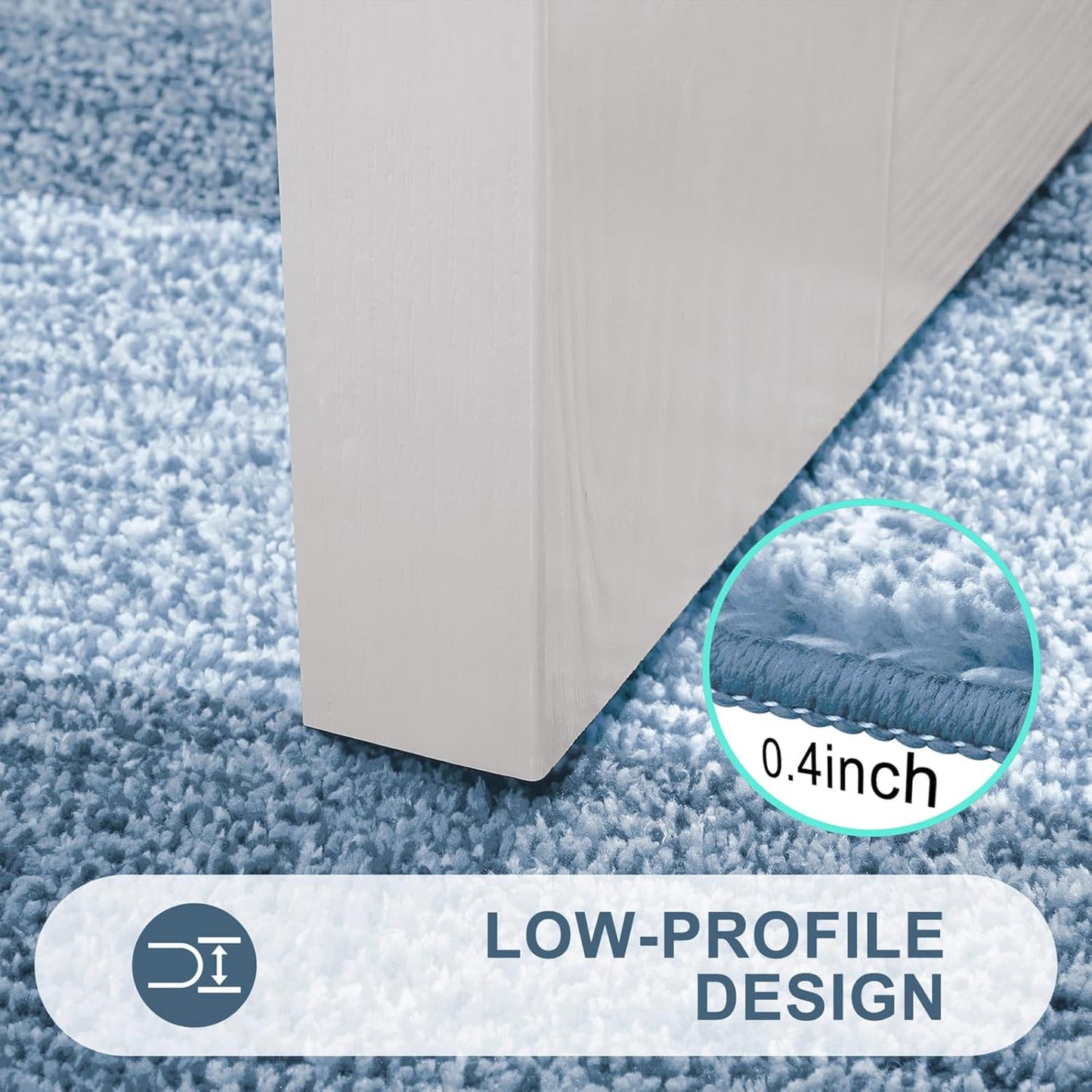 Kitinjoy Indoor Outdoor Door Mat, 48x32 Non-Slip Absorbent Dirt Trapper, Low-Profile Washable Inside Entrance Front Floor Mat, Sturdy Soft Entry Doormats for Entryway, Light Blue