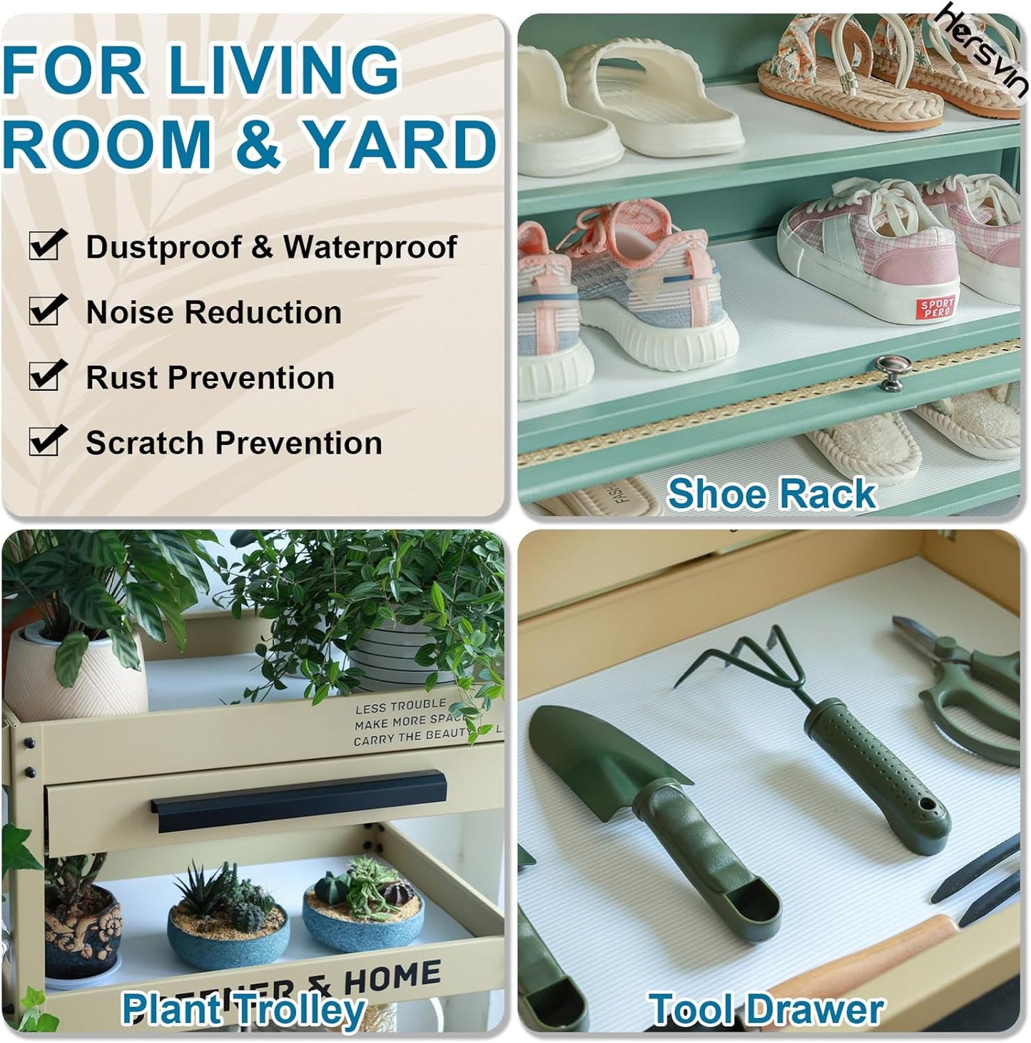 Shelf Liners 10 in x 20 ft EVA Drawer Mats, Non-Adhesive Cupboard Protector, Kitchen Cabinet Lining Fridge Liner (White Stripe, 25.4x610cm)