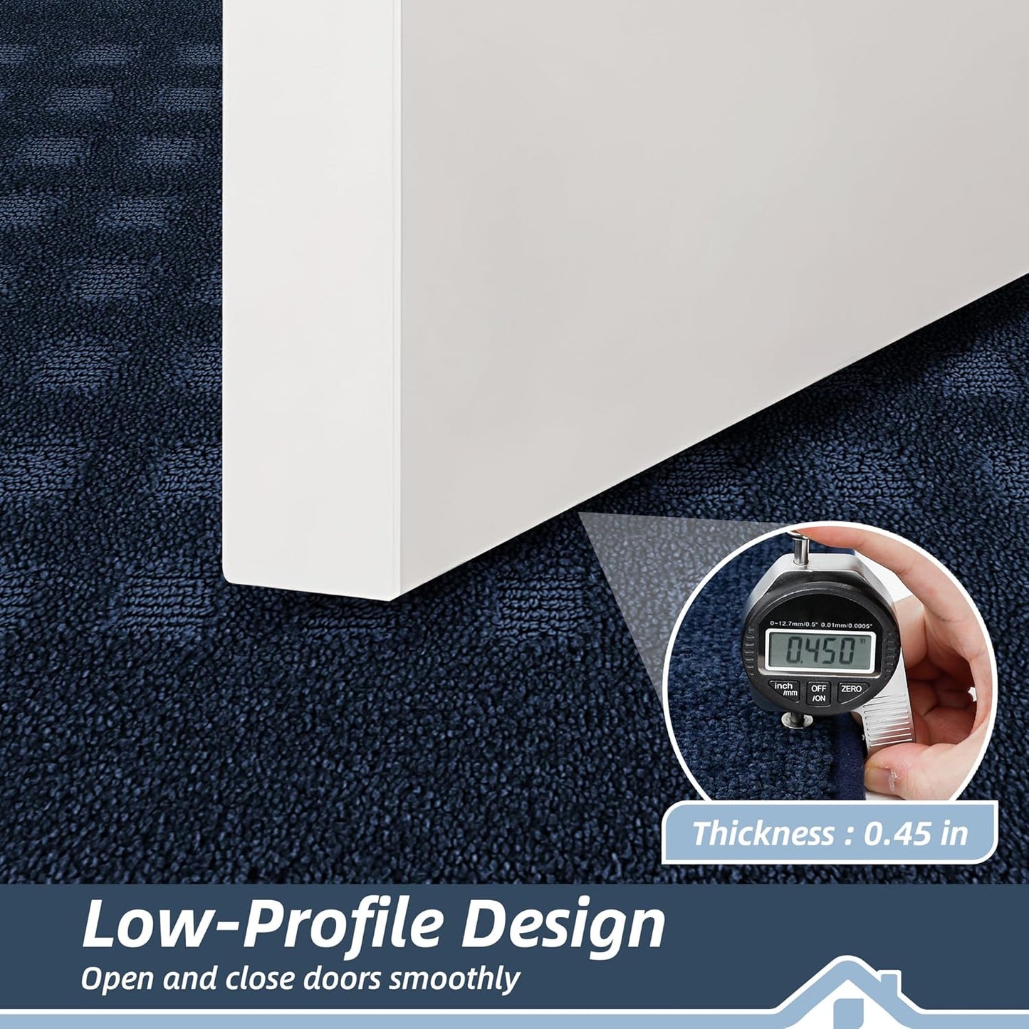 BEQHAUSE Waffle Door Mats Indoor 24"x36", Dog Mat for Muddy Paws Absorbent and Dirt Resist Floor Mats Non-Slip Washable Rugs for Entryway, Welcome Mat for Front Back Door, Muddy Wet Shoes, Navy Blue