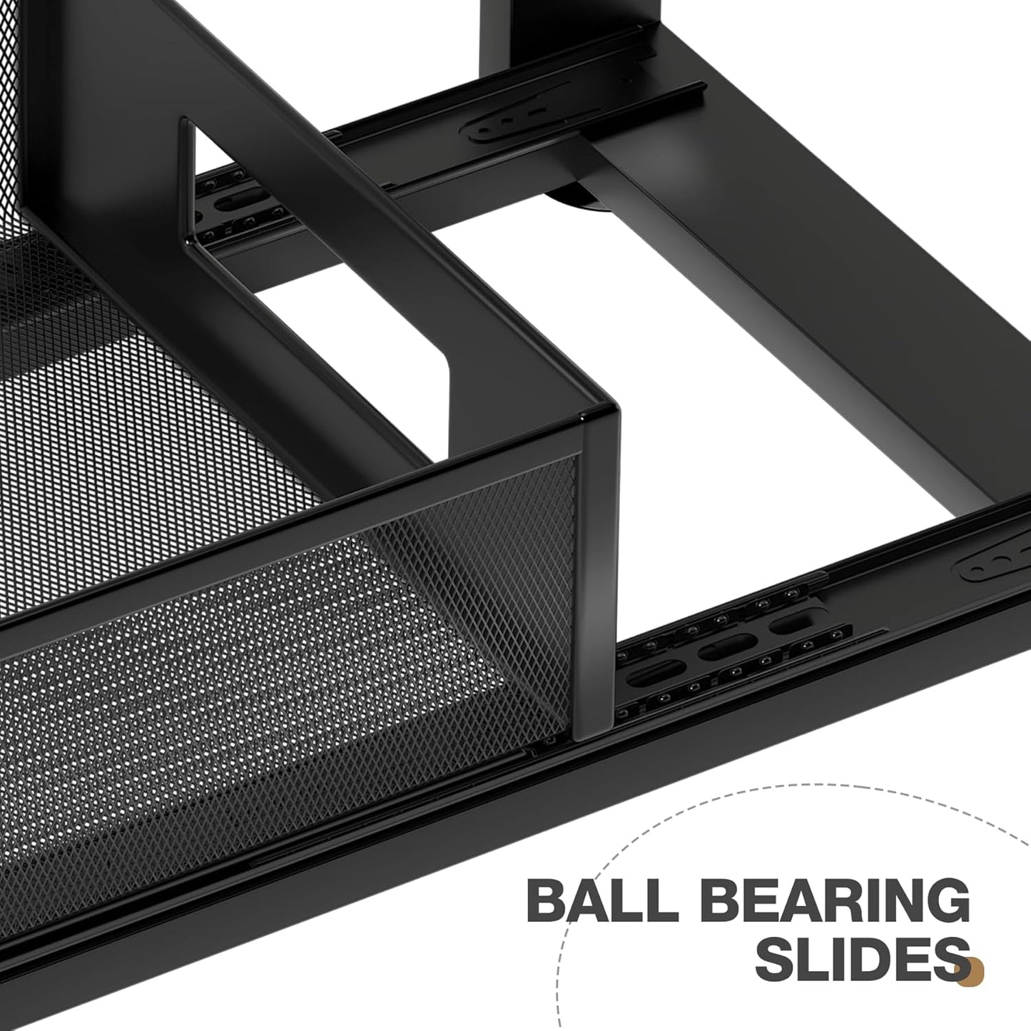 2 Pack Under Sink Organizer with Next-Gen Ball-Bearing Slides,2-Tier Pull Out Cabinet Storage,Height Adjustable Drawer Shelf for Bathroom,Kitchen,Laundry,Cabinet,Pantry(Patent Pending)