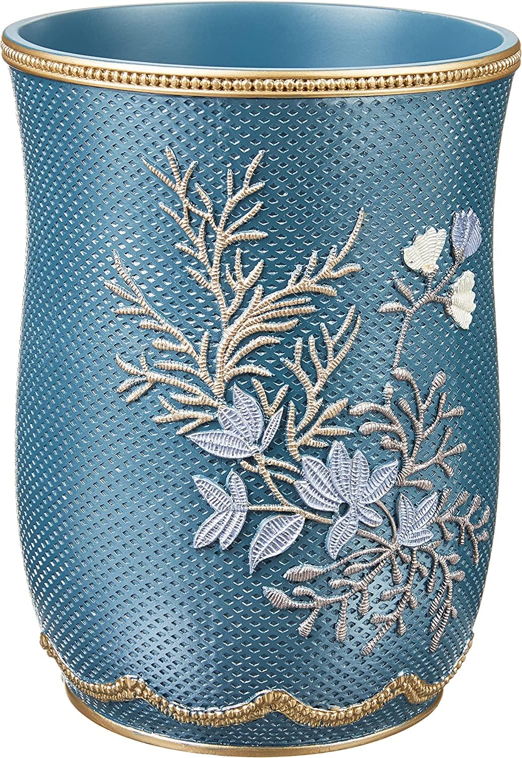 Zahari Home Decorative Trash Can for Bathroom, Office & Bedroom - 2.1 Gallons Stylish & Small Trash Can for Dorms, Desktop & Restroom - Chic Waste Basket for Compact Spaces, Capri