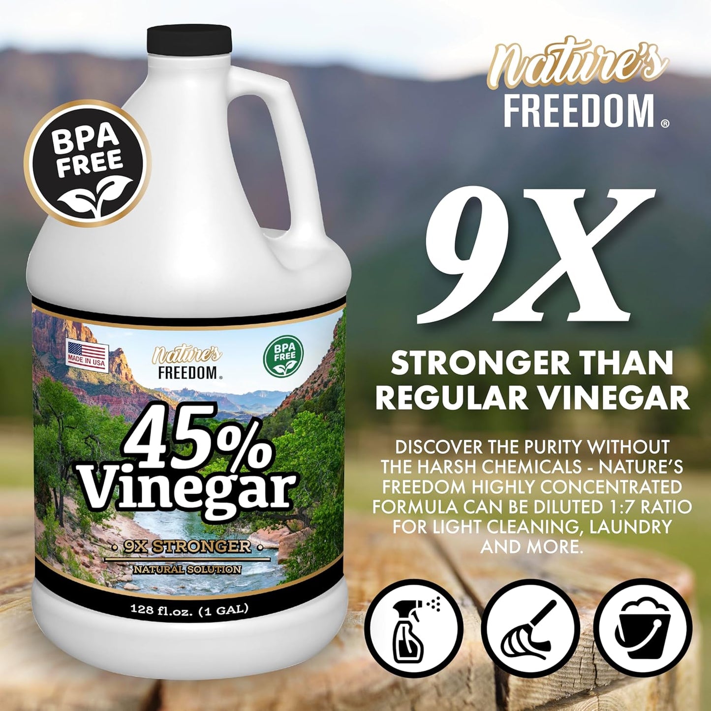 Nature's Freedom 45% Vinegar (2 Gallon)