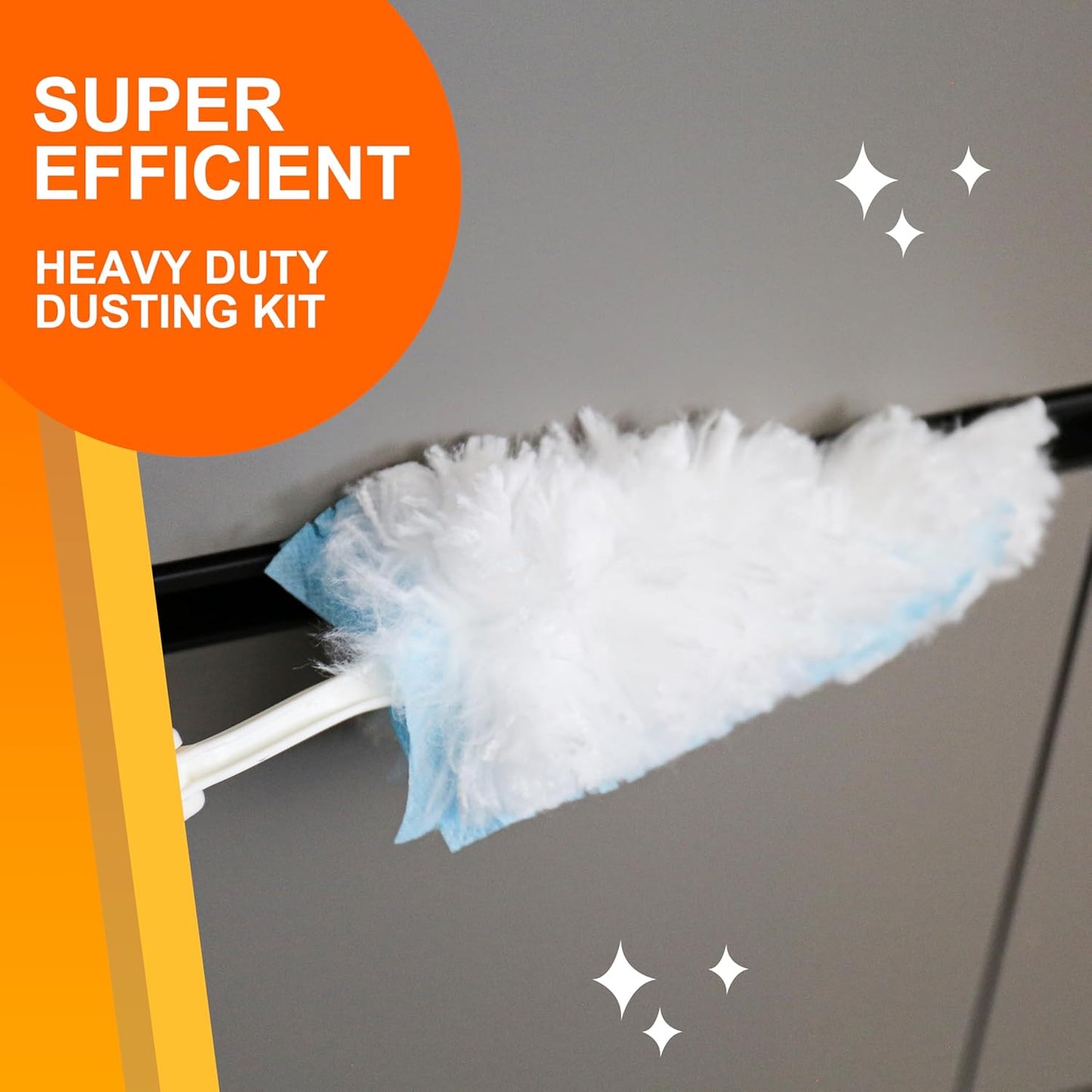 35 Duster Refills for Swiffer, Duster Refills Kit with & 2 Handle for Cleaning Home & Car, Heavy Duty Multi Surface for Office, Blinds, Ceiling Fans, Furniture