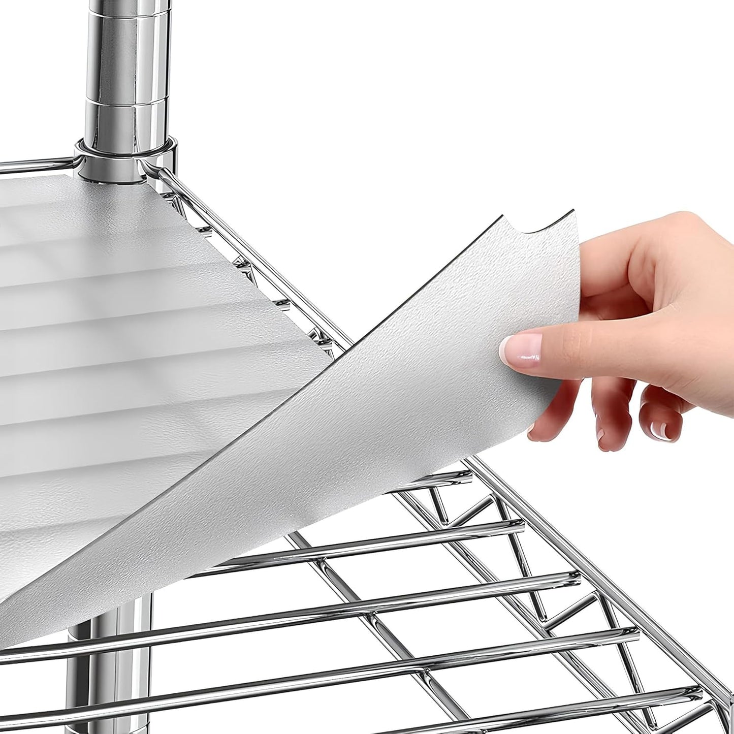 Shelf Liners for Wire Shelf System: Set of 5 in Clear: 18 x 60 inch: Plastic Wire Shelving Shelf Mats