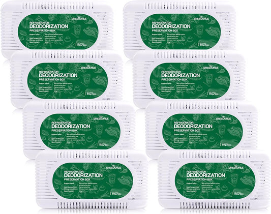 8 Pack Fridge Deodorizer, Refrigerator and Freezer Deodorizer Odor Eliminator Reusable, Unscented Activated Carbon Odor Absorber and Moisture for Freezers, Coolers, Closet and Trash Can
