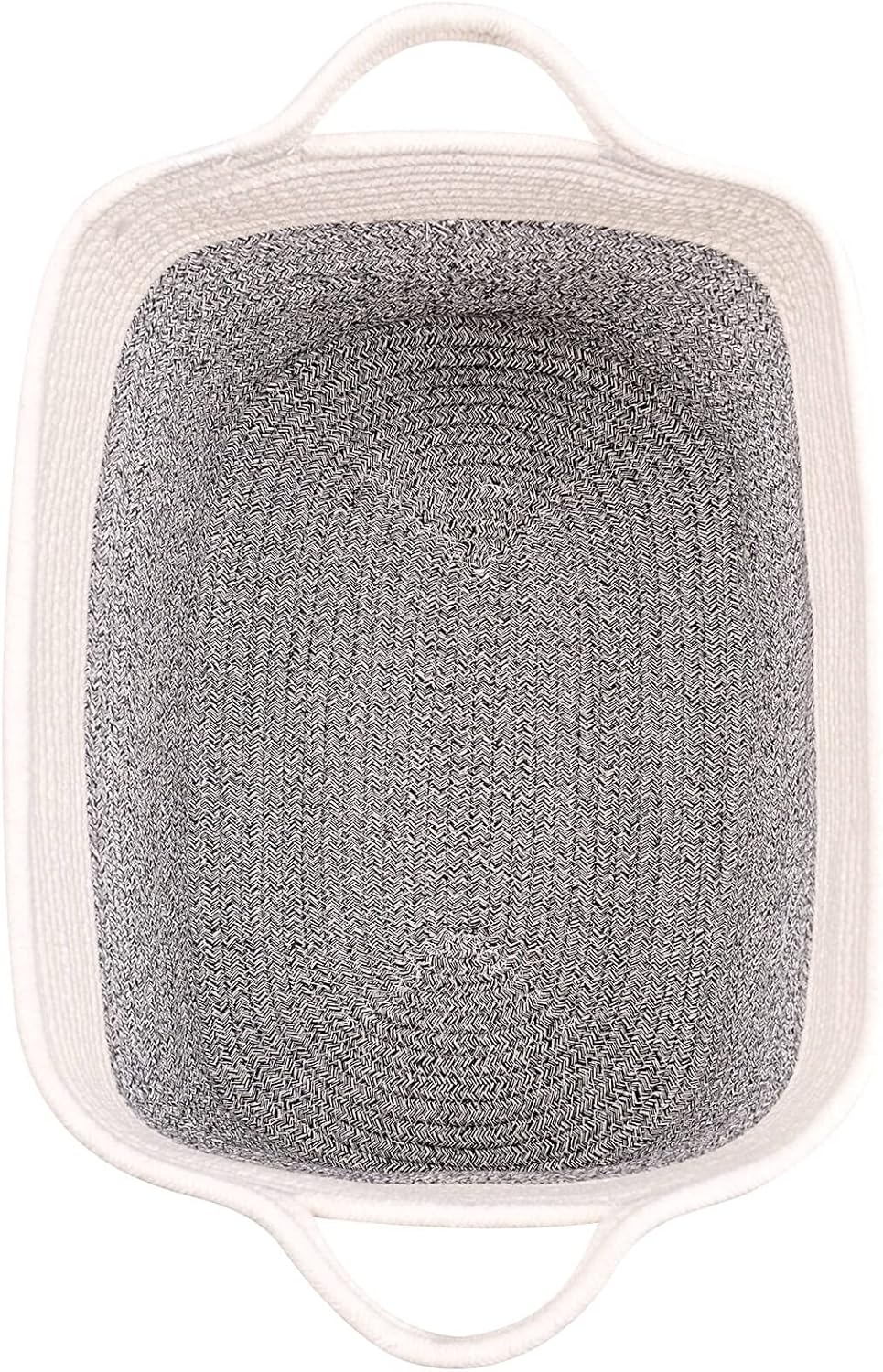 Medium and Large Woven Basket//With Handle, Used for Toys and Fabric Storage Basket used for Storing xl Storage Box, Decorative Storage Box Room 2pack (14L12H Silver Gray, 14L*10W*12H)