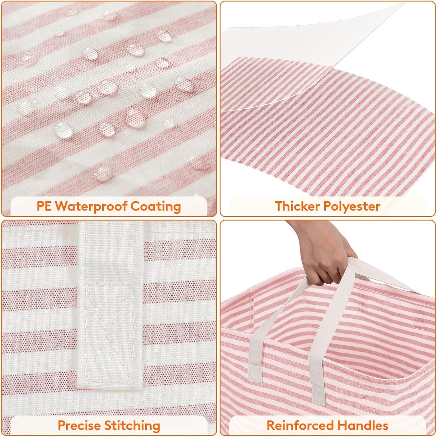 Lifewit 2 Pack Laundry Hamper Large Collapsible Laundry Basket, Freestanding Waterproof Cloth Hamper with Easy Carry Handles in Laundry Room Bedroom Bathroom Dorm for Adult, Gray&Pink, 2 x 80L