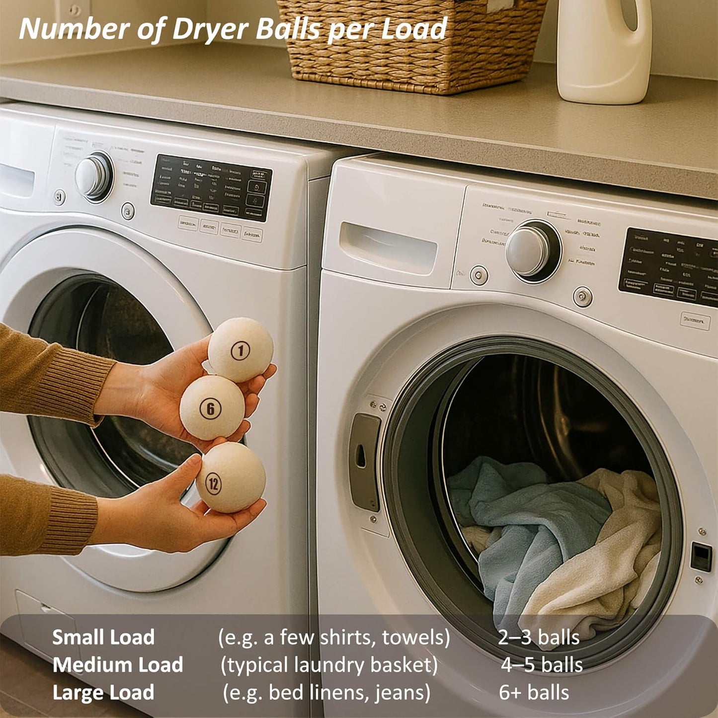 Sheep Wool Dryer Balls 6 Pack XL(2.7") Premium Natural Fabric Softener, Reusable Laundry Dryer Balls for Reducing Drying Time, Static and Wrinkles, Eco-Friendly – 100% New Zealand Wool