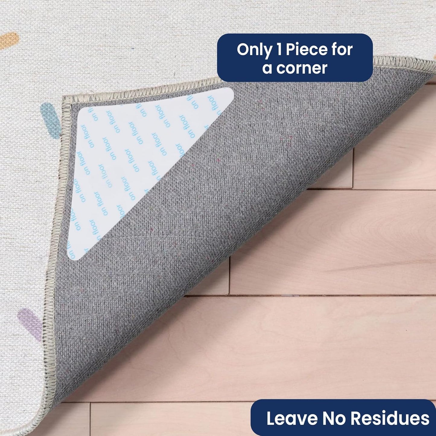 Adhes Double-Sided Carpet Tape, 2 Inch x 12 Yard Rug Tape with 8 Anti-Skid Pads, Heavy Duty Carpet Grip Tape for Hardwood Floors, Area Rugs, and Tile