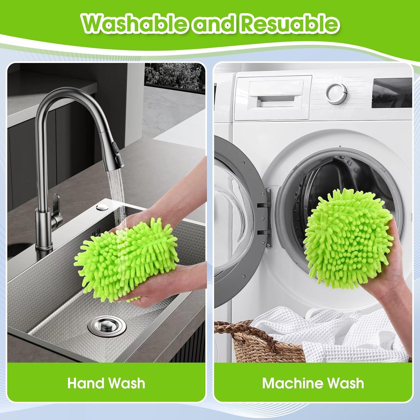 4 Pcs Spin Mop Heads Replacements & 1 Base Set for Ocedar Rinseclean 2-Tank System,Machine Washable Chenille Mop Replacement,Easy Cleaning for Bathroom,Kitchen,Tub