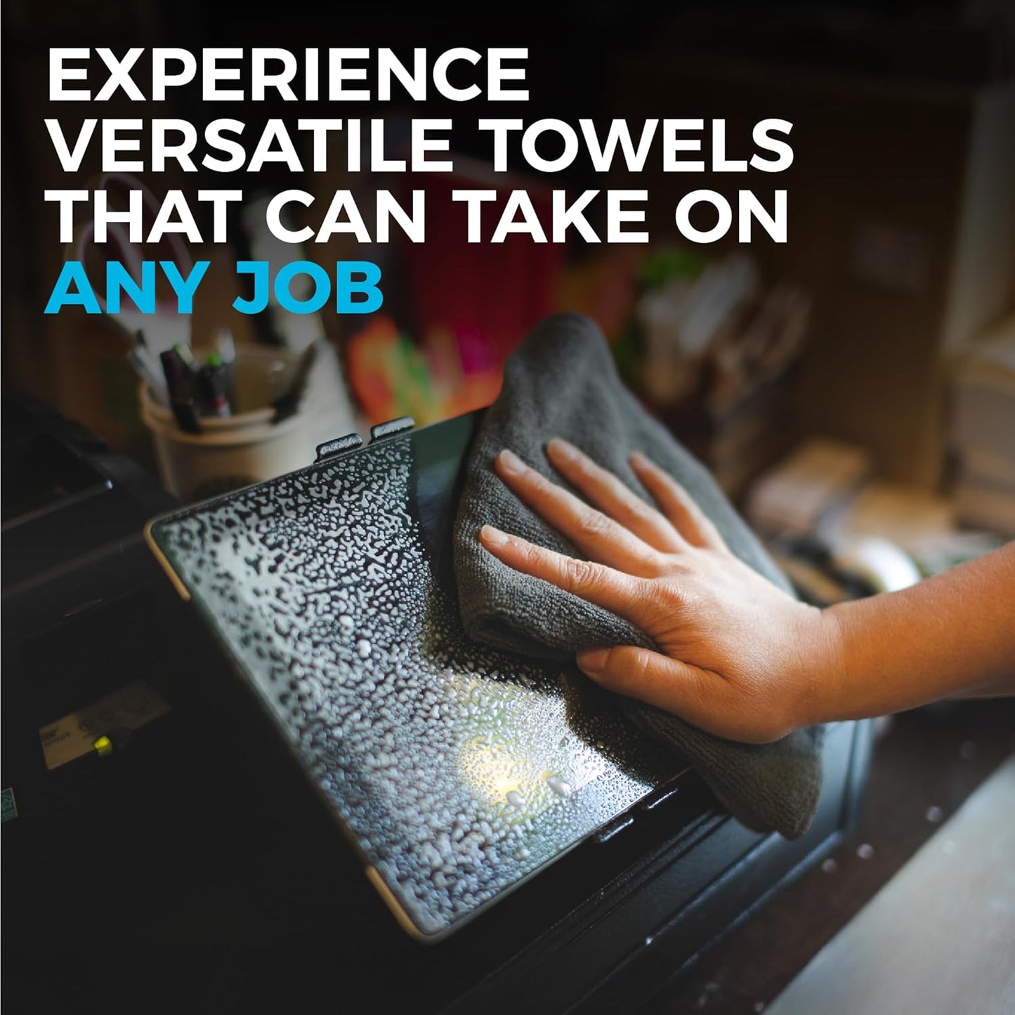 The Rag Company - All-Purpose Microfiber Terry Cleaning Towels - Commercial Grade, Highly Absorbent, Lint-Free, Streak-Free, Kitchens, Bathrooms, Offices, 300gsm, 14in x 14in, Green (12-Pack)