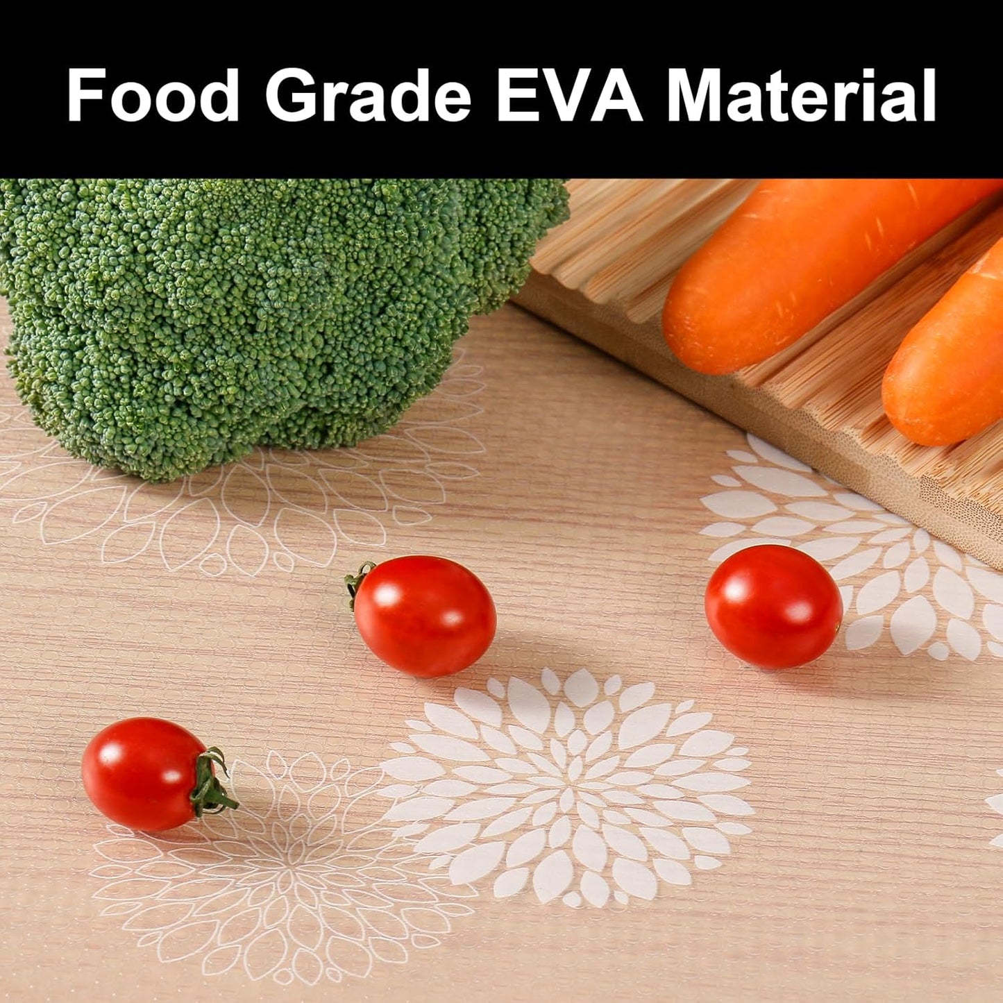 Cooyes Shelf and Drawer Liners for Kitchen Cabinets, Non Adhesive Cabinet Liner, EVA Waterproof Durable Non-Slip Drawer Mats for Shelves, Refrigerator, Storage, Desks