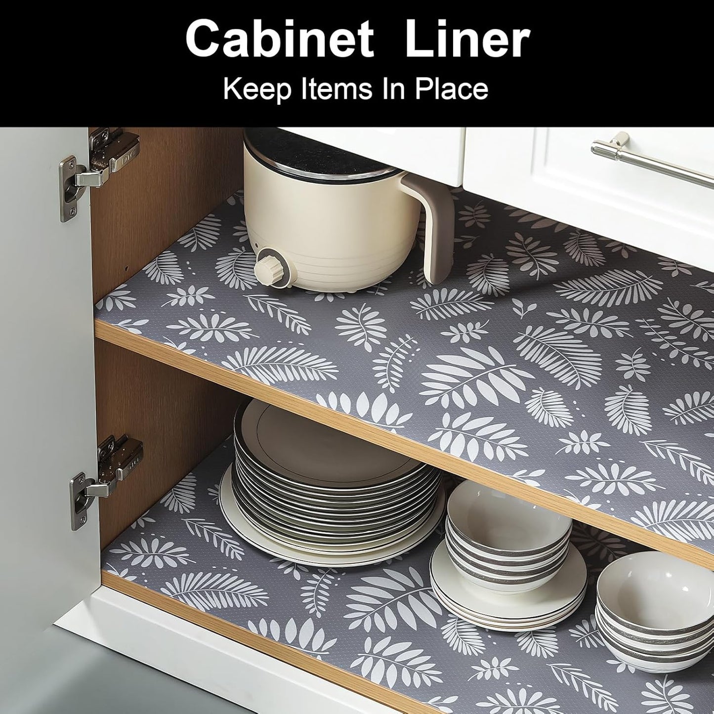 Cooyes Shelf Paper for Kitchen Cabinets Non Adhesive, Waterproof & Oil-Proof Kitchen Drawer Liner for Refrigerator Drawer Fridge Cupboard (23.6 Inch W x 354 Inch L)