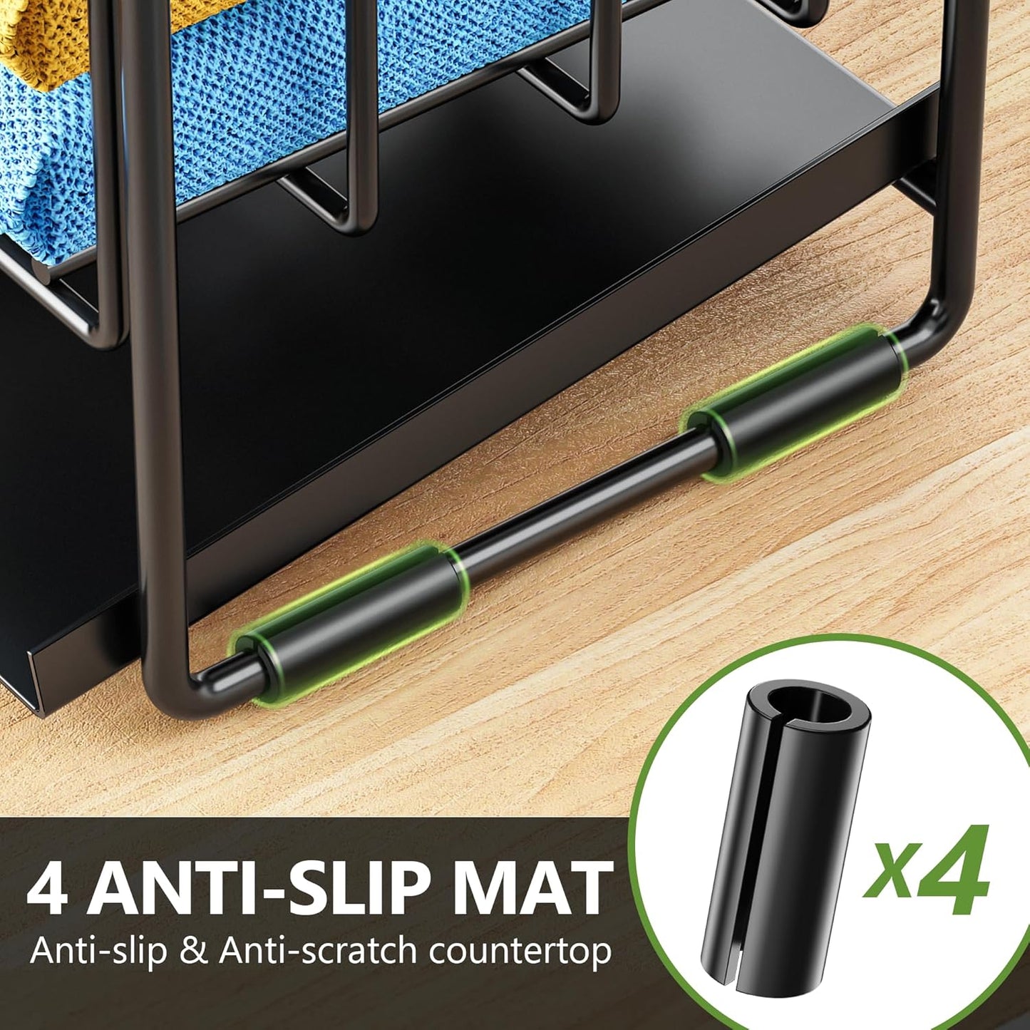 Cisily 2-Tier Kitchen Sink Caddy Organzier Rack with Flexible Dish Brush Holder, Sponge Holder for Kitchen Sink Countertop Organization Storage,Home Decor Accessories Essentials Stainless Steel