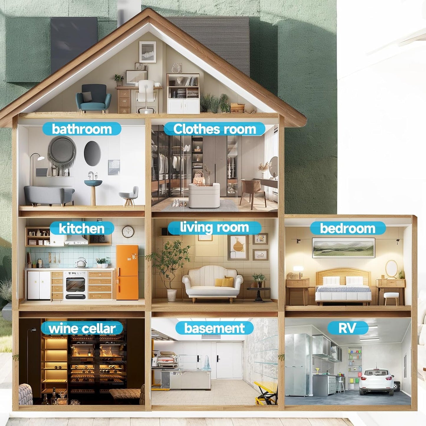 34 Pints Dehumidifiers for Home with 6.56ft Drain Hose, 2441 Sq.Ft Quite & Energy Efficient Dehumidifier for Basement Bedroom Bathroom with Auto Shut Off,2.5 L Water Tank,Smart Humidity Control