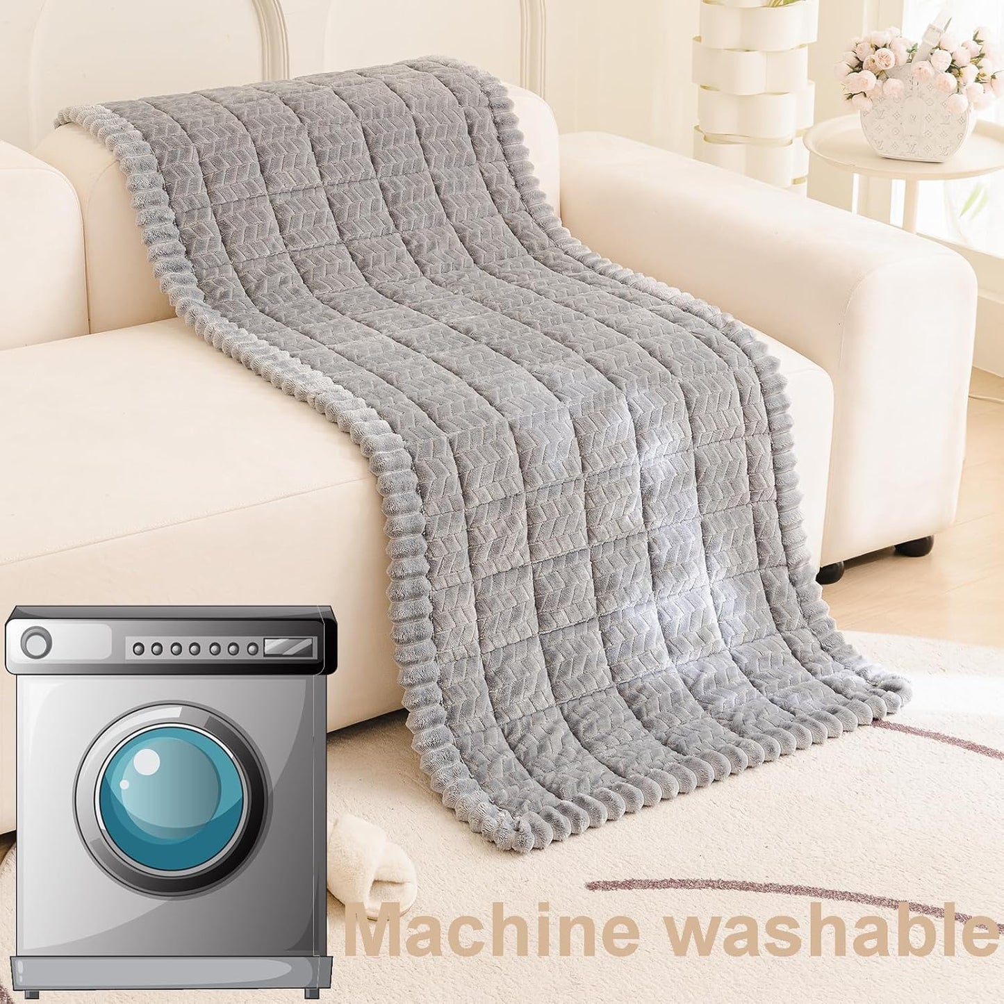 Pet Couch Cover Protector Sofa Covers for Pets Washable Non Slip Couches and Sofas Dog Mat (Grey, 27.6" x 59.1")