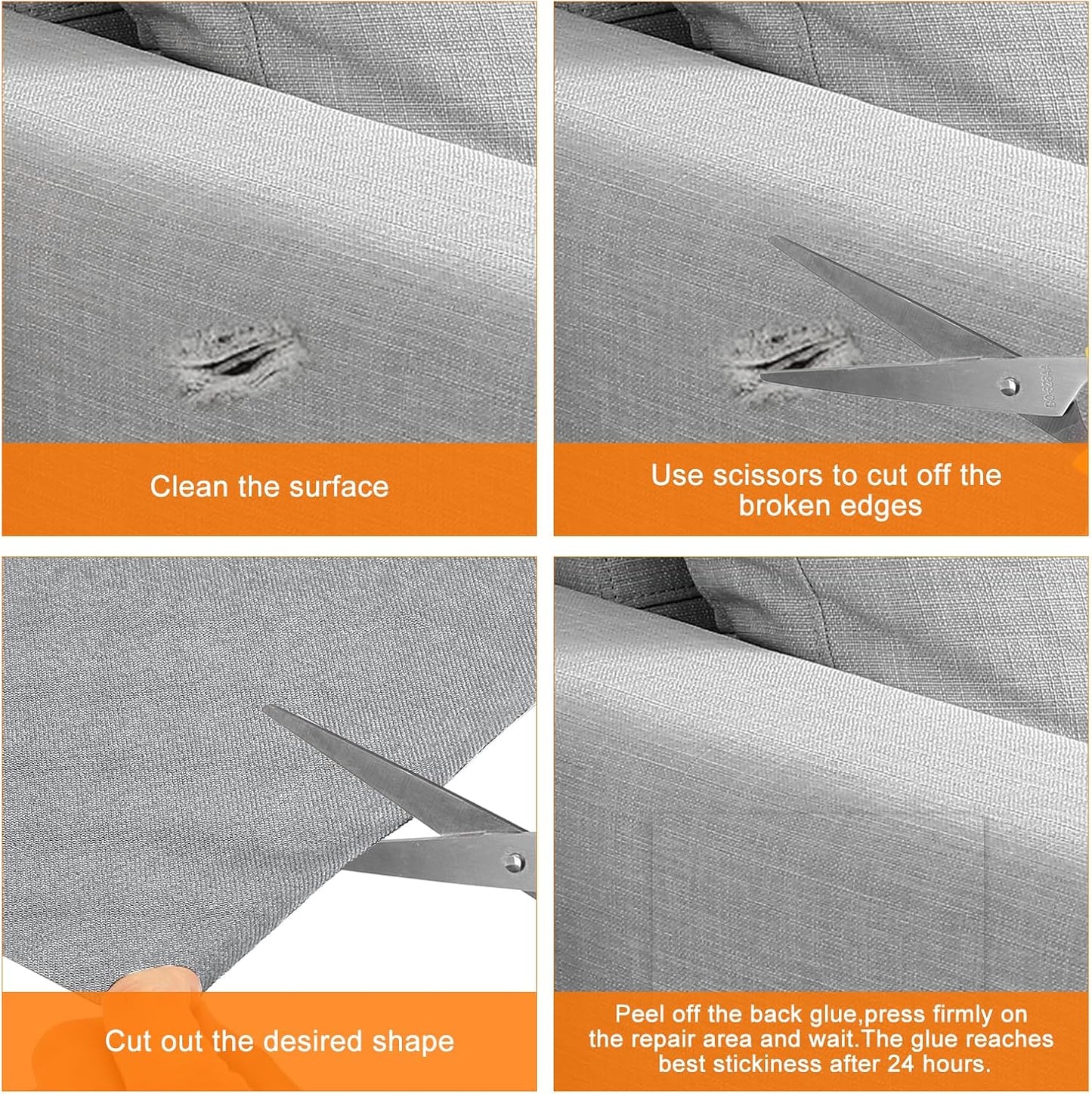 Repair Patches Repair Tape Self-Adhesive DIY Repair Patch Linen Gear Patch for Sofa, Furniture, Chair, Clothing,Tents,3.5x79 Inch,Light Khaki